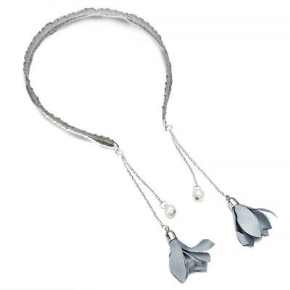 Gray Pearl Earring Headband